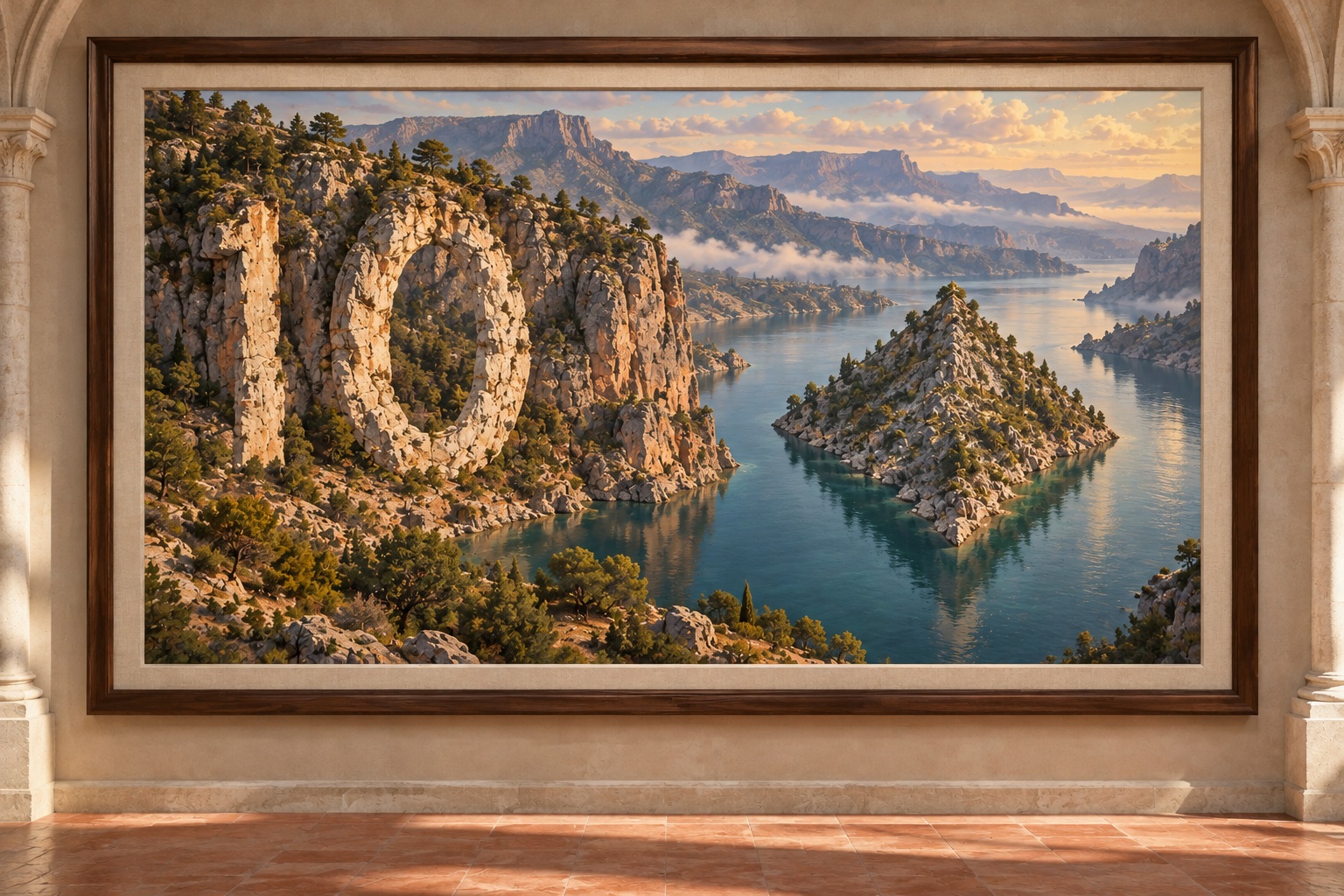 Paysage encadré : 10 de carreau