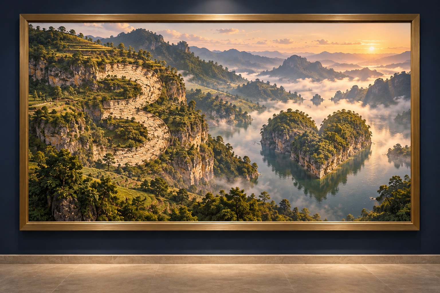 Paysage encadré : 3 de cœur