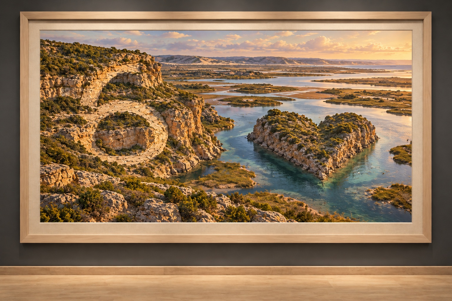 Paysage encadré : 6 de cœur