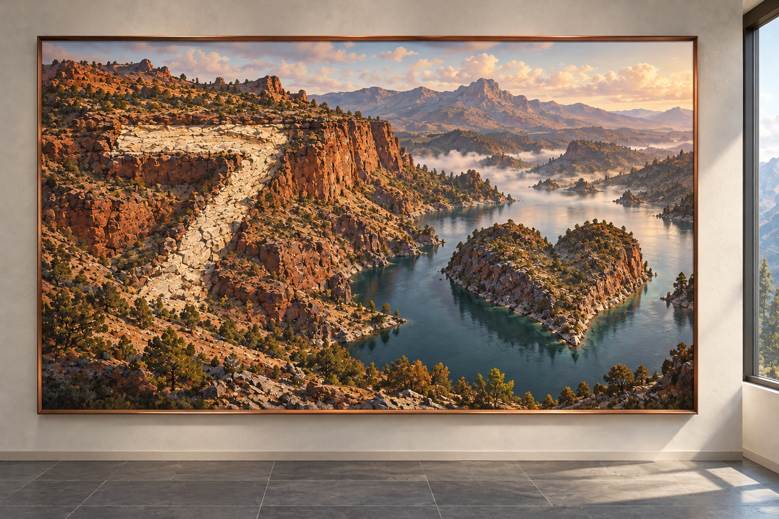 Paysage encadré : 7 de cœur