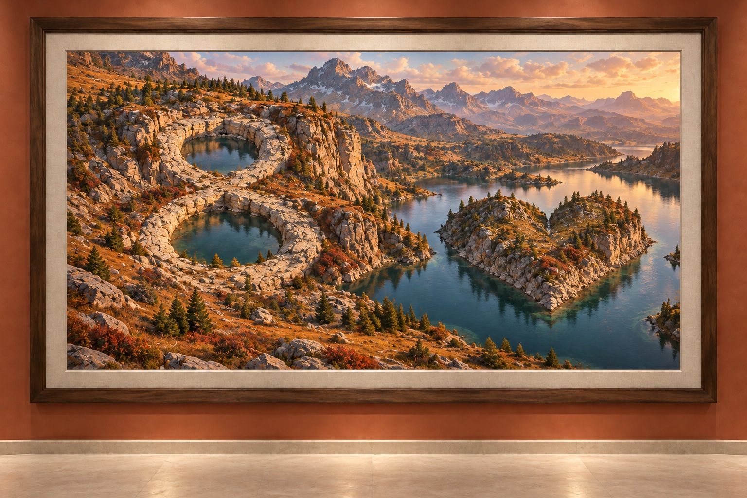 Paysage encadré : 8 de cœur
