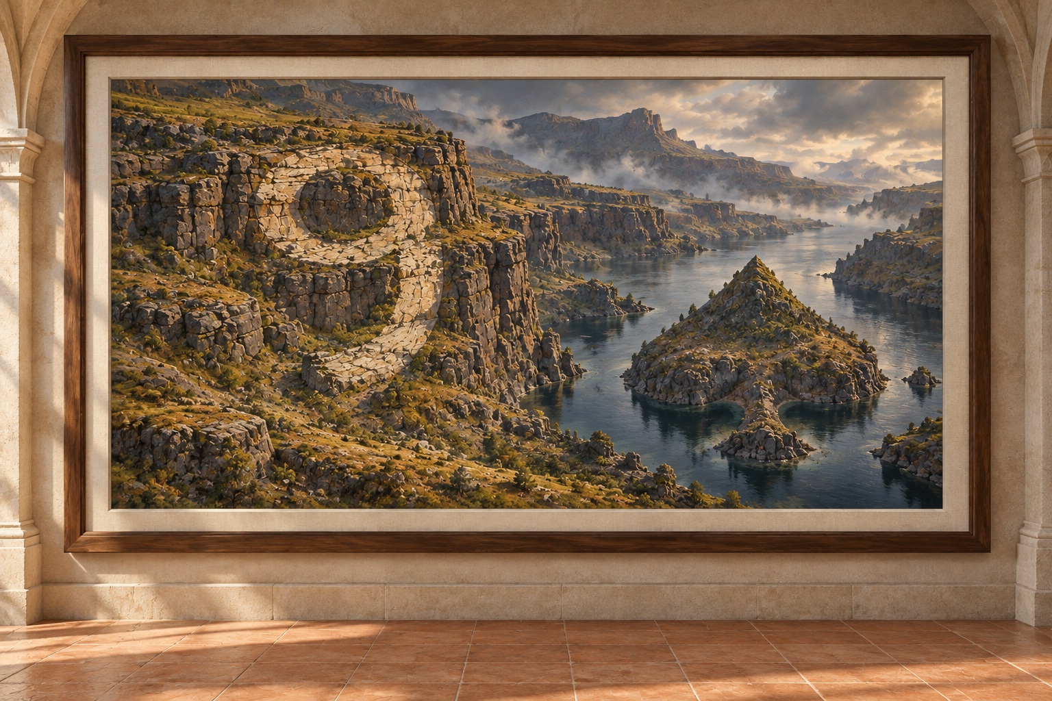 Paysage encadré : 9 de pique